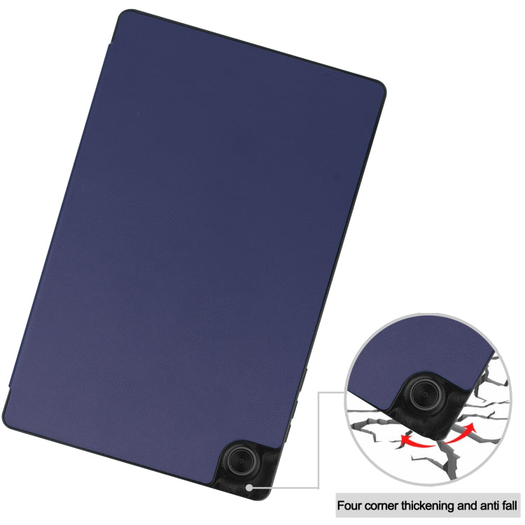 For Lenovo Tab M10 HD 2nd Gen TB-X306 Caster Pattern Horizontal Flip Tablet PC Protective Leather Case with Tri-fold Bracket & Sleep Function(Blue) - For Lenovo by buy2fix | Online Shopping UK | buy2fix