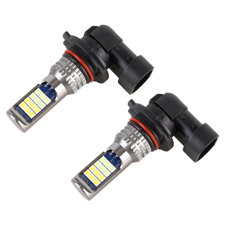 9006 2 PCS DC12-24V / 8.6W Car Double Colors Fog Lights with 24LEDs SMD-3030 & Constant Current, Bag Packaging(White Light + Ice Blue Light) - In Car by buy2fix | Online Shopping UK | buy2fix