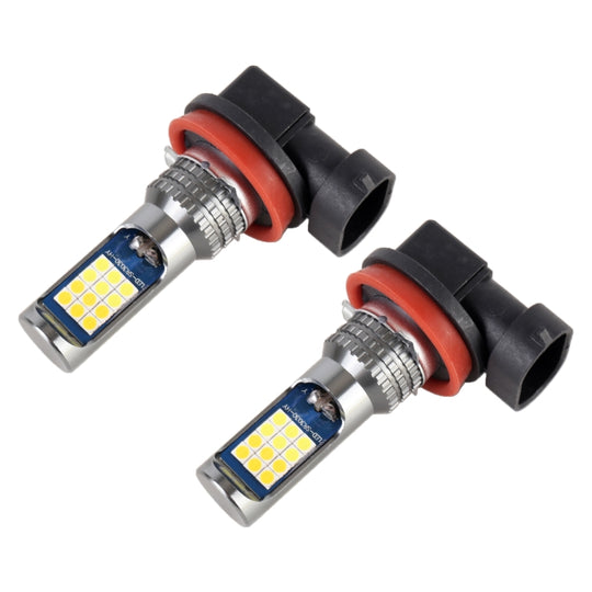H11 / H8 2 PCS DC12-24V / 8,6W Phares antibrouillard doubles couleurs pour voiture avec 24LED SMD-3030 et courant constant, emballage en sac (lumière blanche + lumière dorée)