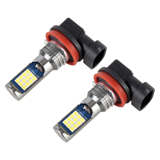 H11 / H8 2 PCS DC12-24V / 8.6W Phares antibrouillard de voiture avec 24LED SMD-3030 et courant constant, emballage en sac (lumière blanche)