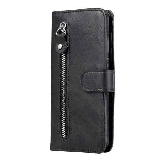 For OPPO A53 / A53S / A32 / A33 Fashion Calf Texture Zipper Horizontal Flip Leather Case with Holder & Card Slots & Wallet(Black) by buy2fix