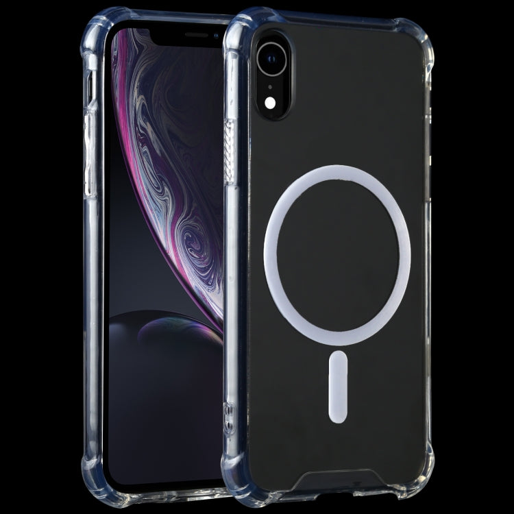 For iPhone XR Clear Four-corner Airbag Magnetic Shockproof Protective Magsafe Case by buy2fix