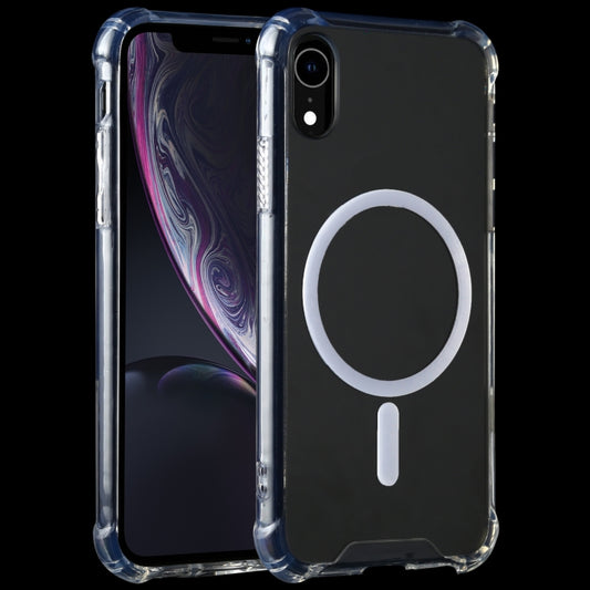 For iPhone XR Clear Four-corner Airbag Magnetic Shockproof Protective Magsafe Case by buy2fix