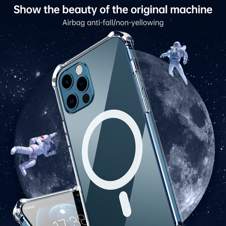 For iPhone XR Clear Four-corner Airbag Magnetic Shockproof Protective Magsafe Case by buy2fix