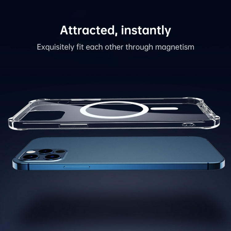 For iPhone XR Clear Four-corner Airbag Magnetic Shockproof Protective Magsafe Case by buy2fix
