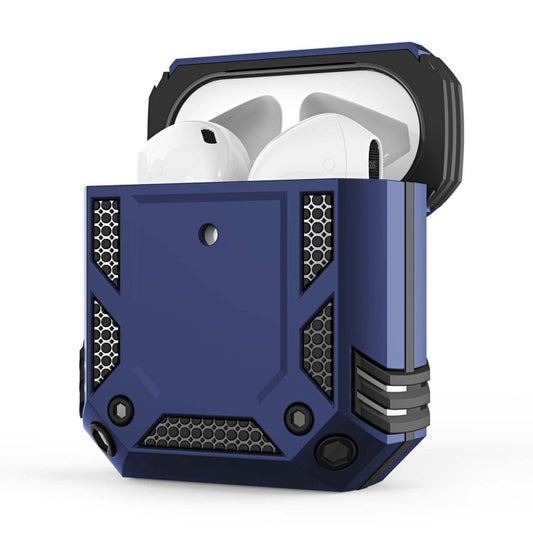 Iron Man Four-corner Shockproof Earphone Protective Cover For AirPods 1 / 2(Blue) by buy2fix