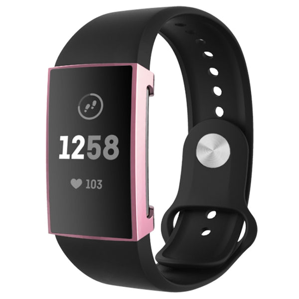 For Fitbit Charge 3 / 4 Full Coverage Plating TPU Watch Case(Pink) by buy2fix