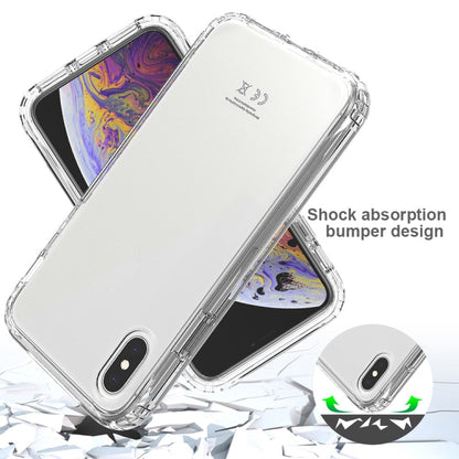 For iPhone X / XS Shockproof High Transparency Two-color Gradual Change PC+TPU Candy Colors Protective Case(Black) by buy2fix