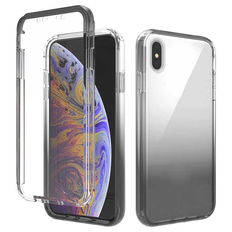 For iPhone XS Max Shockproof High Transparency Two-color Gradual Change PC+TPU Candy Colors Protective Case(Black) by buy2fix