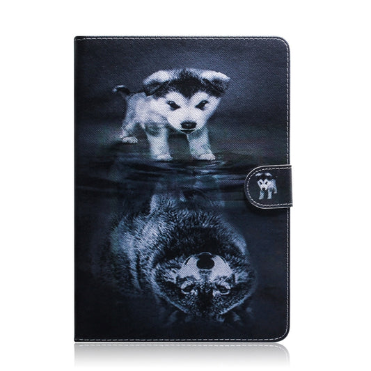 For Lenovo Tab M10 FHD REL TB-X605 Coloured Drawing Horizontal Flip Leather Case with Holder & Card Slots & Wallet(Wolf and Dog) by buy2fix