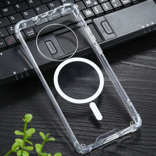 For Huawei Mate 40 Magsafe Case Clear Four-corner Airbag Shockproof PC + TPU Case with Magnetic(Transparent) by buy2fix