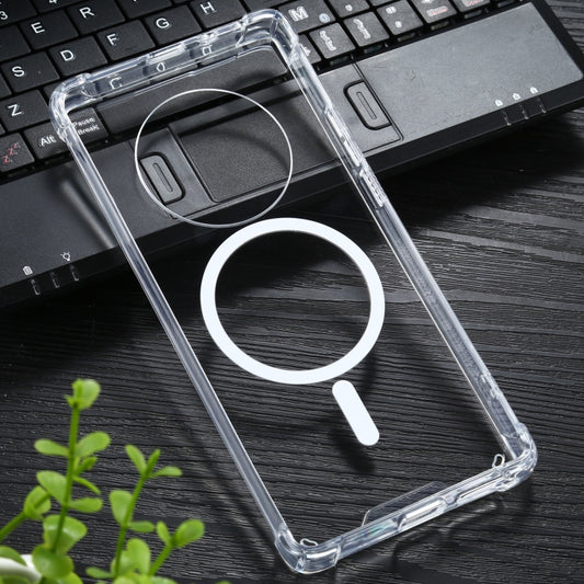 For Huawei Mate 40 Pro Magsafe Case Clear Four-corner Airbag Shockproof PC + TPU Case with Magnetic(Transparent) by buy2fix