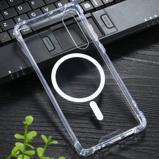 For Huawei P30 Magsafe Case Clear Four-corner Airbag Shockproof PC + TPU Case with Magnetic(Transparent) by buy2fix