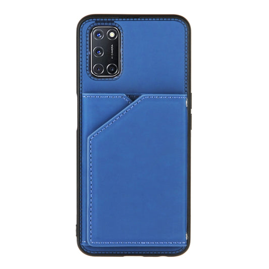 For OPPO A52 & A72 & A92 Skin Feel PU + TPU + PC Back Cover Shockproof Case with Card Slots & Holder & Photo Frame(Royal Blue) by buy2fix