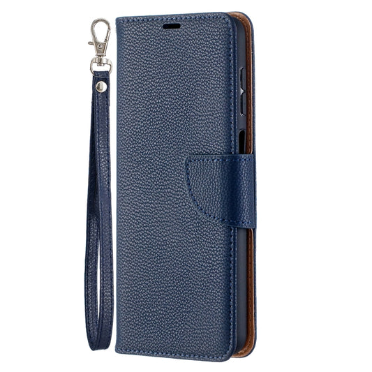 For Samsung Galaxy A12 Litchi Texture Pure Color Horizontal Flip PU Leather Case with Holder & Card Slots & Wallet & Lanyard(Dark Blue) by buy2fix