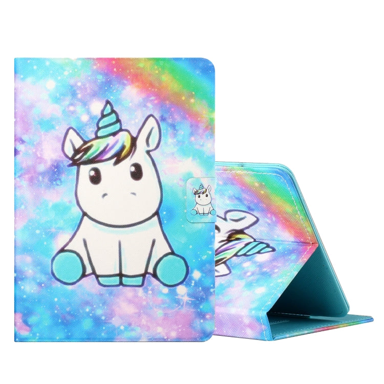 For 10 inch Tablet PC Universal Colored Drawing Horizontal Flip Leather Case with Holder & Card Slots(Unicorn) by buy2fix
