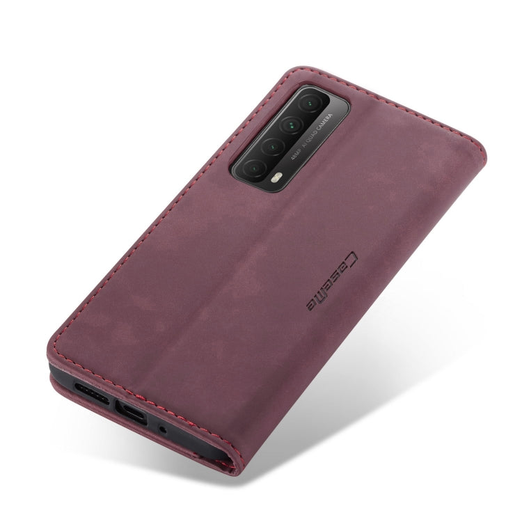 For Huawei P Smart 2021 CaseMe-013 Multifunctional Retro Frosted Horizontal Flip Leather Case with Card Slot & Holder & Wallet(Wine Red) - Mobile Accessories by CaseMe | Online Shopping UK | buy2fix