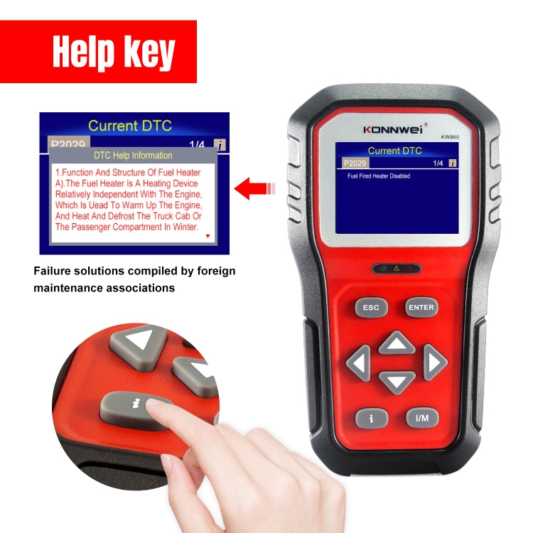 KONNWEI KW860 Car 2.8 inch TFT Color Screen Battery Tester Support 8 Languages / I Key Analysis Function - In Car by KONNWEI | Online Shopping UK | buy2fix