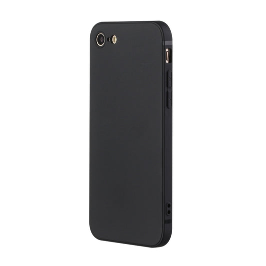 For iPhone SE 2022 / SE 2020 / 8 / 7 Straight Edge Solid Color TPU Shockproof Case(Black) by buy2fix