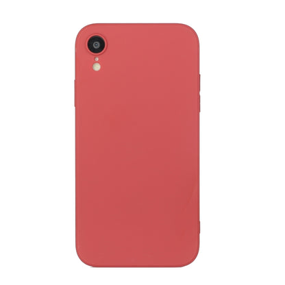 For iPhone XR Straight Edge Solid Color TPU Shockproof Case(Hawthorn Red) by buy2fix