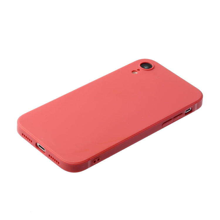 For iPhone XR Straight Edge Solid Color TPU Shockproof Case(Hawthorn Red) by buy2fix