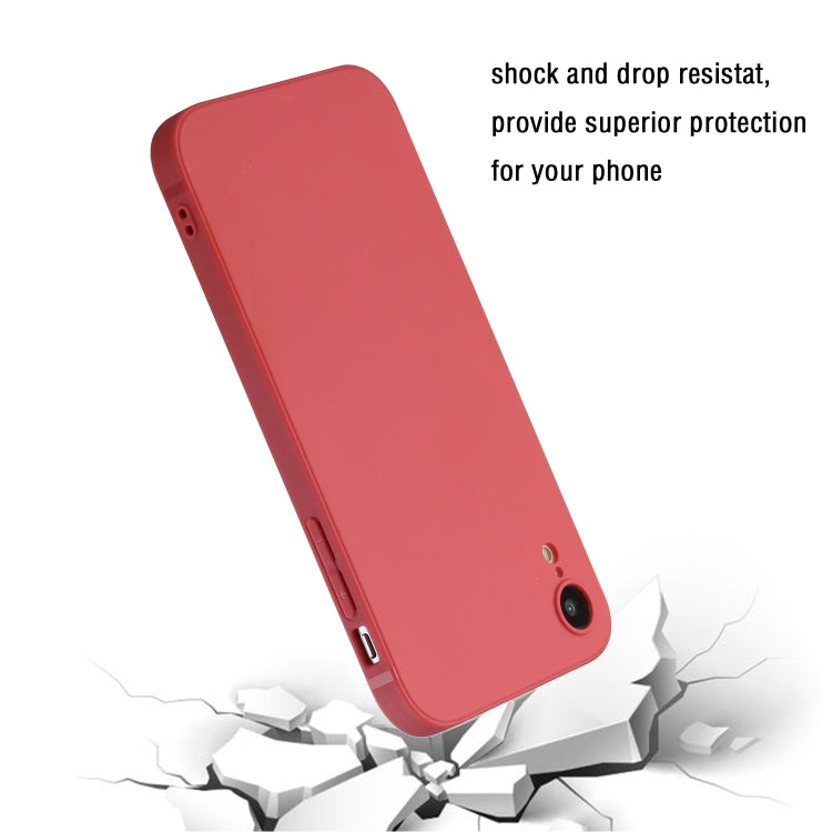 For iPhone XR Straight Edge Solid Color TPU Shockproof Case(Hawthorn Red) by buy2fix