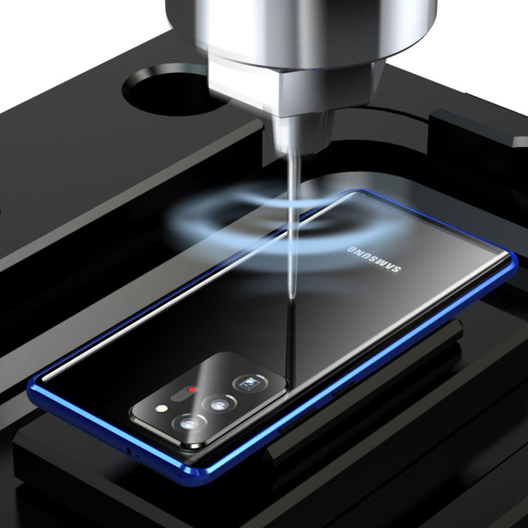 For Samsung Galaxy Note20 Ultra Magnetic Metal Frame Double-sided Tempered Glass Case(Black) by buy2fix