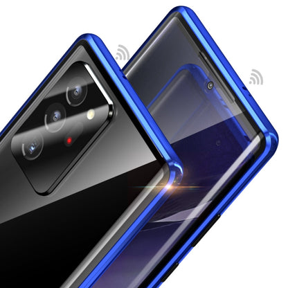 For Samsung Galaxy Note20 Ultra Magnetic Metal Frame Double-sided Tempered Glass Case(Blue) by buy2fix