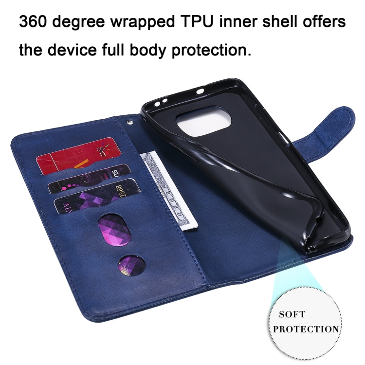 For Xiaomi Poco X3 NFC Fashion Calf Texture Zipper Horizontal Flip Leather Case with Stand & Card Slots & Wallet Function(Blue) by buy2fix