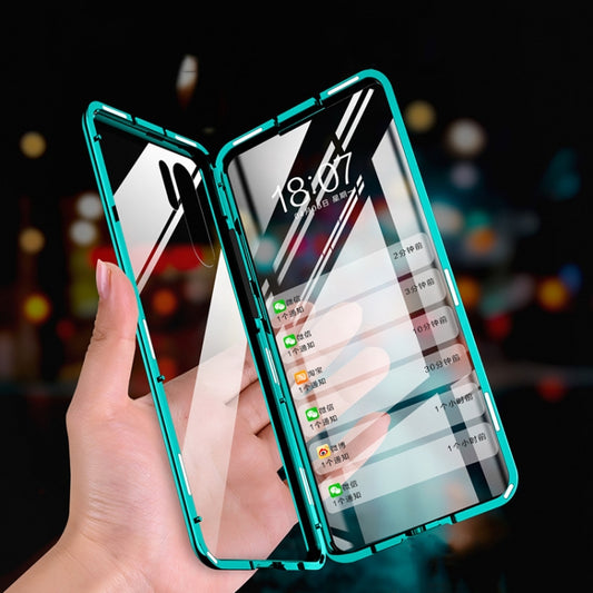 For Huawei P30 Pro Magnetic Metal Frame Double-sided Tempered Glass Case(Black) by buy2fix