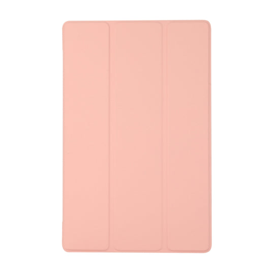 3-folding Skin Texture Horizontal Flip TPU + PU Leather Case with Holder For Lenovo M10 Plus(Pink) by buy2fix