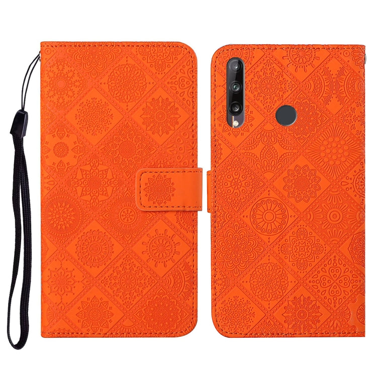 Huawei P40 lite E / Y7p Ethnic Style Embossed Pattern Horizontal Flip Leather Case with Holder & Card Slots & Wallet & Lanyard(Orange) by buy2fix