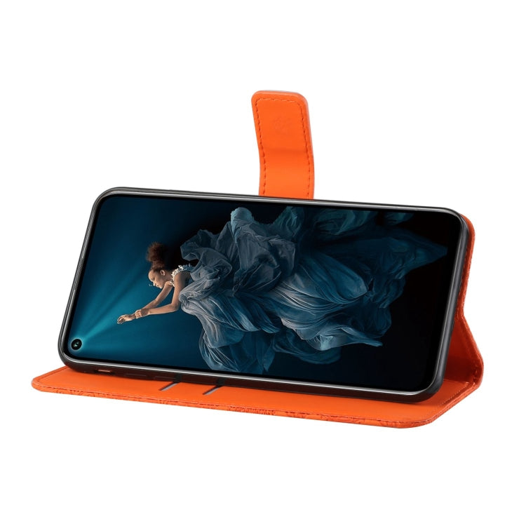 Huawei P40 lite E / Y7p Ethnic Style Embossed Pattern Horizontal Flip Leather Case with Holder & Card Slots & Wallet & Lanyard(Orange) by buy2fix