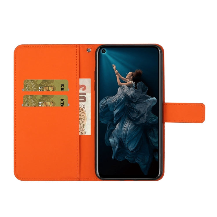 Huawei P40 lite E / Y7p Ethnic Style Embossed Pattern Horizontal Flip Leather Case with Holder & Card Slots & Wallet & Lanyard(Orange) by buy2fix