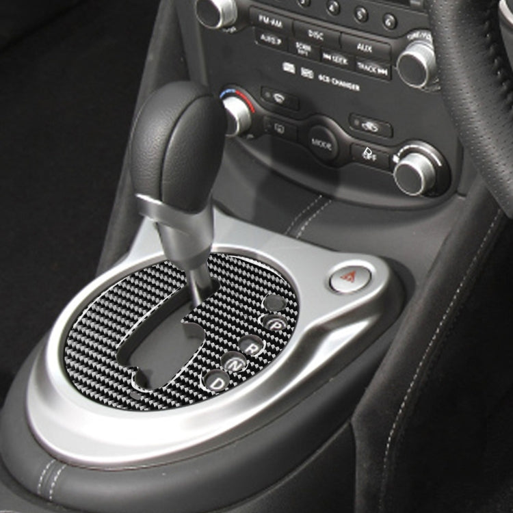 Car Carbon Fiber Manual Transmission Panel Decorative Sticker for Nissan 370Z Z34 2009- Right Drive by buy2fix