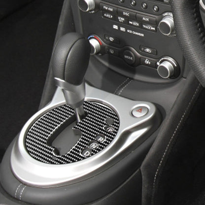 Car Carbon Fiber Manual Transmission Panel Decorative Sticker for Nissan 370Z Z34 2009- Right Drive by buy2fix