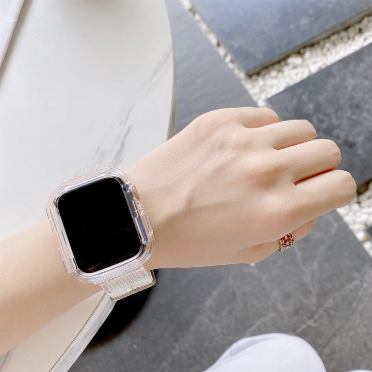 Candy Color Transparent TPU Watch Band For Apple Watch Series 7 41mm / & 6 & SE & 5 & 4 40mm (Rose Red) by buy2fix