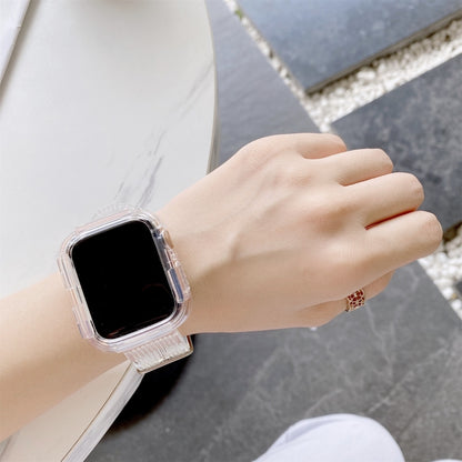 Candy Color Transparent TPU Watch Band For Apple Watch Series 7 41mm / & 6 & SE & 5 & 4 40mm (Rose Red) by buy2fix