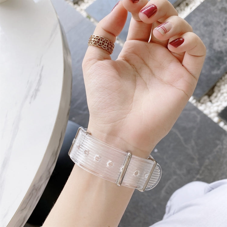 Candy Color Transparent TPU Watch Band For Apple Watch Series 7 41mm / & 6 & SE & 5 & 4 40mm (Rose Red) by buy2fix