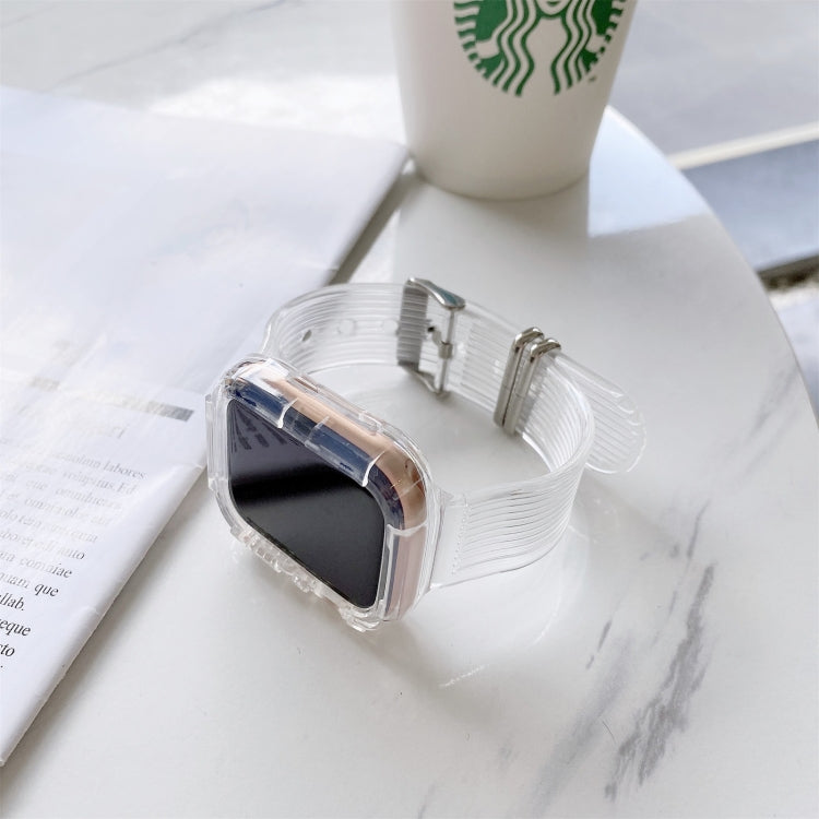 Candy Color Transparent TPU Watch Band For Apple Watch Series 7 41mm / & 6 & SE & 5 & 4 40mm (Rose Red) by buy2fix