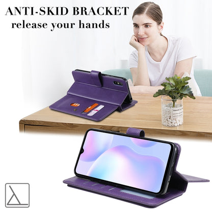 For Xiaomi Redmi 9A Multifunctional Magnetic Copper Buckle Horizontal Flip Leather Case with Bracket & 10 Card Slots & Wallet & Photo Frame(Black) by buy2fix