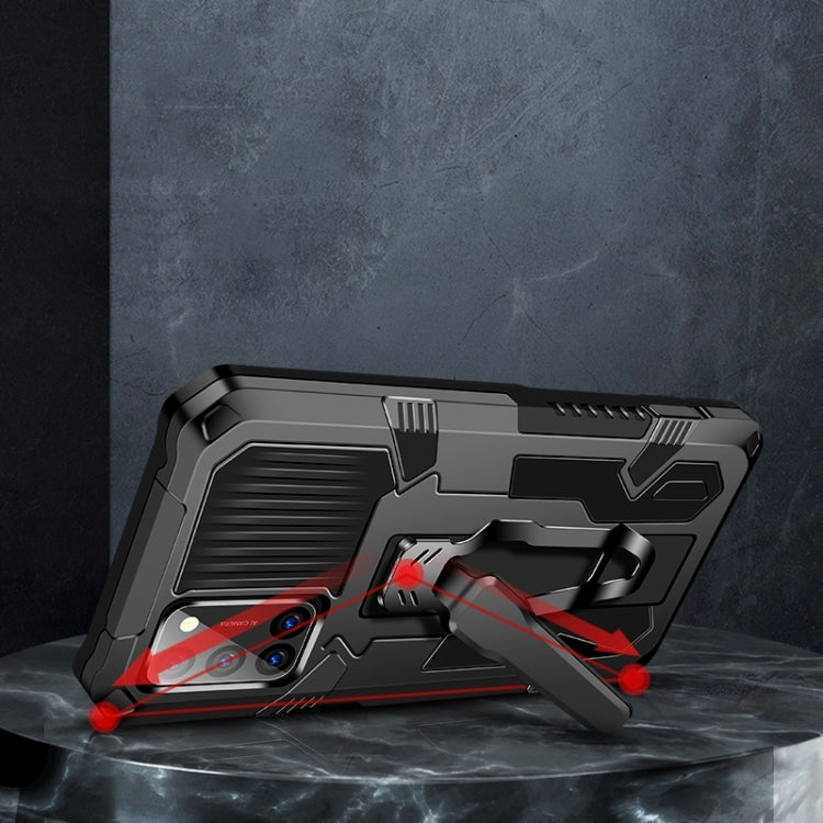 For Xiaomi Redmi 9 Armor Warrior Shockproof PC + TPU Protective Case(Blue) by buy2fix