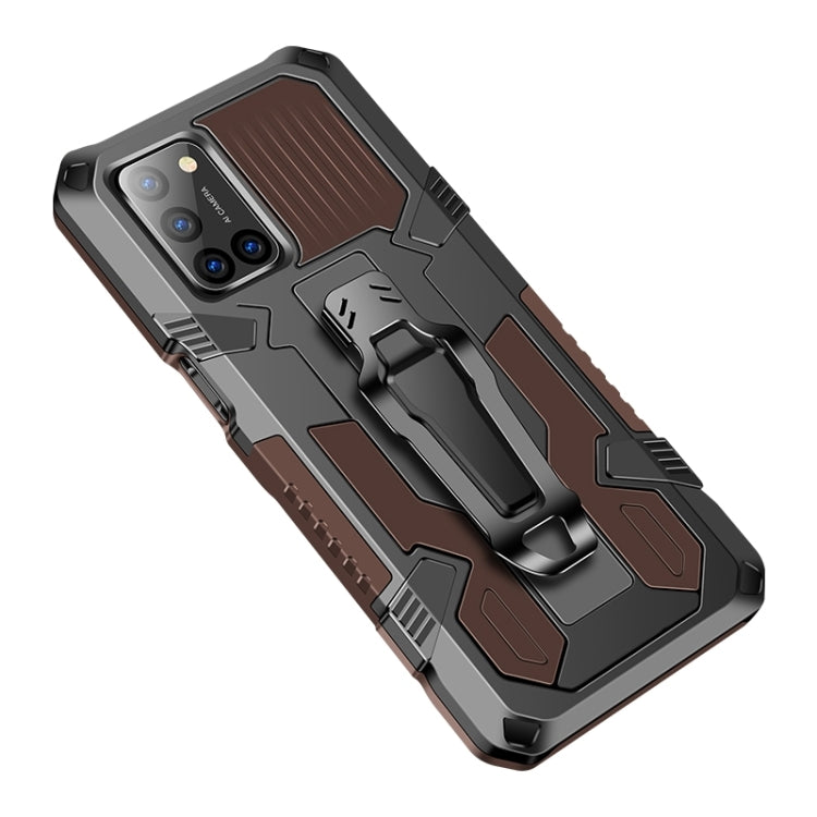 For Xiaomi Redmi Note 8 Pro Armor Warrior Shockproof PC + TPU Protective Case(Coffee) by buy2fix