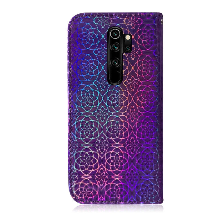 For Xiaomi Redmi Note 8 Pro Solid Color Colorful Magnetic Buckle Horizontal Flip PU Leather Case with Holder & Card Slots & Wallet & Lanyard(Purple) by buy2fix