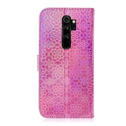 For Xiaomi Redmi Note 8 Pro Solid Color Colorful Magnetic Buckle Horizontal Flip PU Leather Case with Holder & Card Slots & Wallet & Lanyard(Pink) by buy2fix
