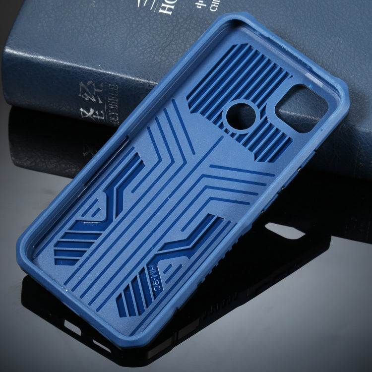 For Xiaomi Redmi 9C Armor Warrior Shockproof PC + TPU Protective Case(Blue) by buy2fix