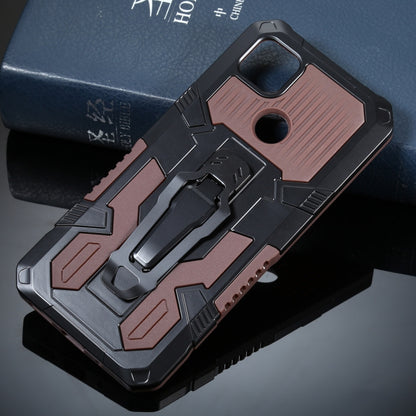For Xiaomi Redmi 9C Armor Warrior Shockproof PC + TPU Protective Case(Coffee) by buy2fix