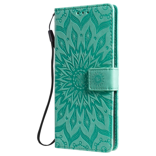 For OnePlus Nord N100 Sun Embossing Pattern Horizontal Flip Leather Case with Card Slot & Holder & Wallet & Lanyard(Green) by buy2fix