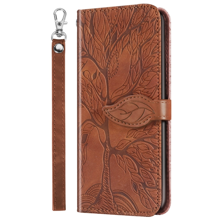 For Samsung Galaxy Note10+ Life of Tree Embossing Pattern Horizontal Flip Leather Case with Holder & Card Slot & Wallet & Photo Frame & Lanyard(Brown) by buy2fix