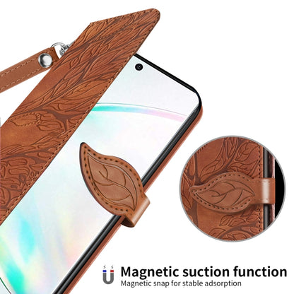 For Samsung Galaxy Note10+ Life of Tree Embossing Pattern Horizontal Flip Leather Case with Holder & Card Slot & Wallet & Photo Frame & Lanyard(Brown) by buy2fix